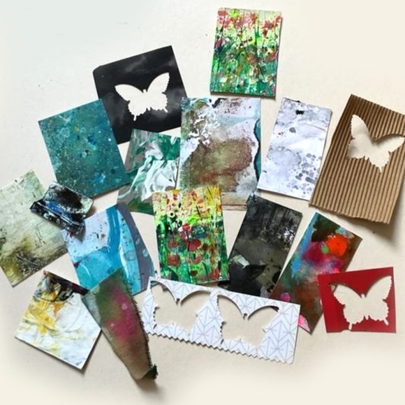 Junk Journal Pack 15+ Hand painted Pieces, Great for scrapbooking, collage - Picture 4 of 13